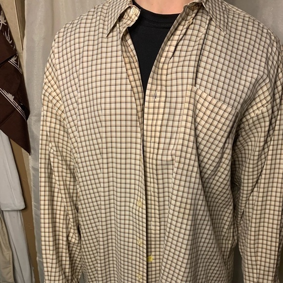 Polo Ralph Lauren Other - POLO RALPH LAUREN Mens Button Down Long Sleeve Oxford Shirt.Brown/ white xl 